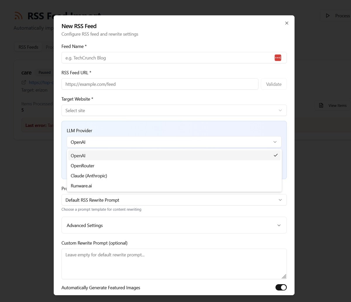 RSS-automatisering update in WP Publisher Pro
